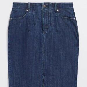 White House Black Market Denim Corset Pencil Skirt Size 8 NWT